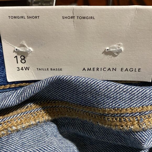 NWT American Eagle Distressed Jean Shorts Size 18 - Picture 9 of 9